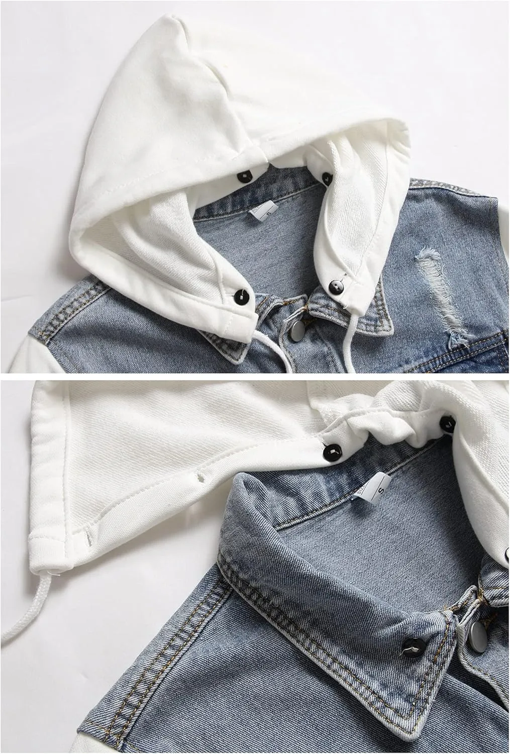 LZLER Hoodie Jean Jacket for Men,Casual Slim Fit Men's Denim Jacket with Hood