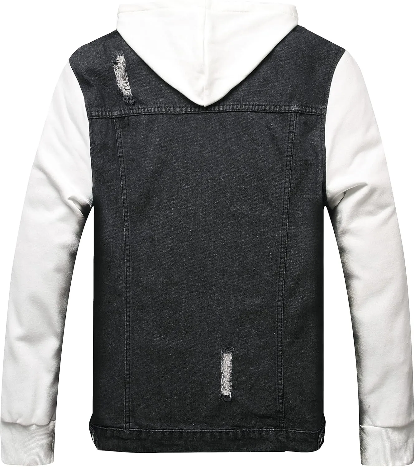 LZLER Hoodie Jean Jacket for Men,Casual Slim Fit Men's Denim Jacket with Hood