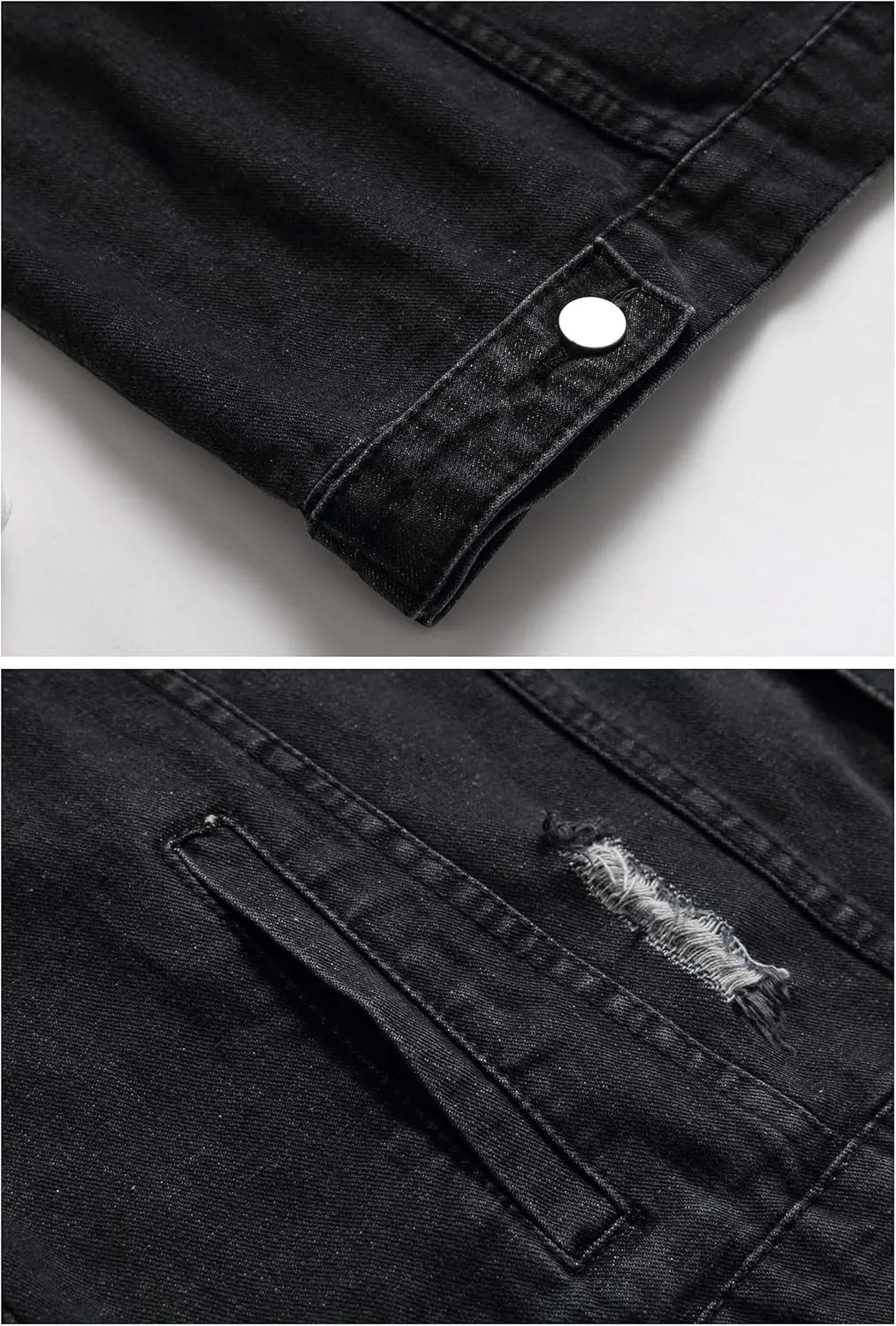 LZLER Hoodie Jean Jacket for Men,Casual Slim Fit Men's Denim Jacket with Hood