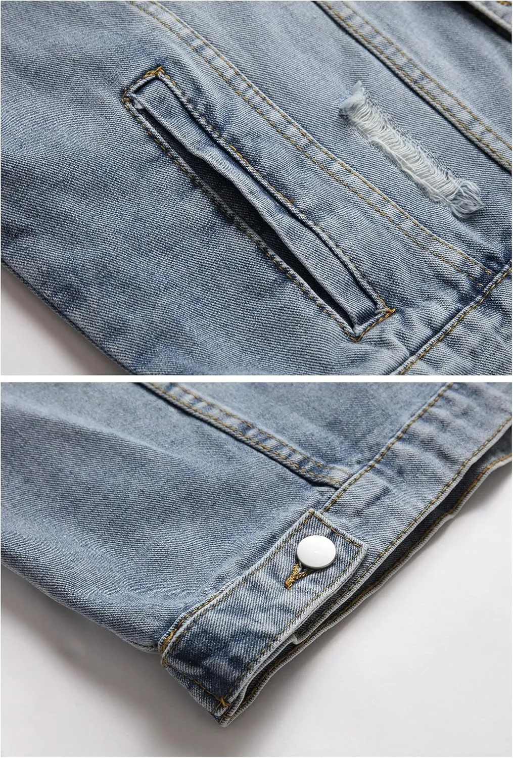 LZLER Hoodie Jean Jacket for Men,Casual Slim Fit Men's Denim Jacket with Hood