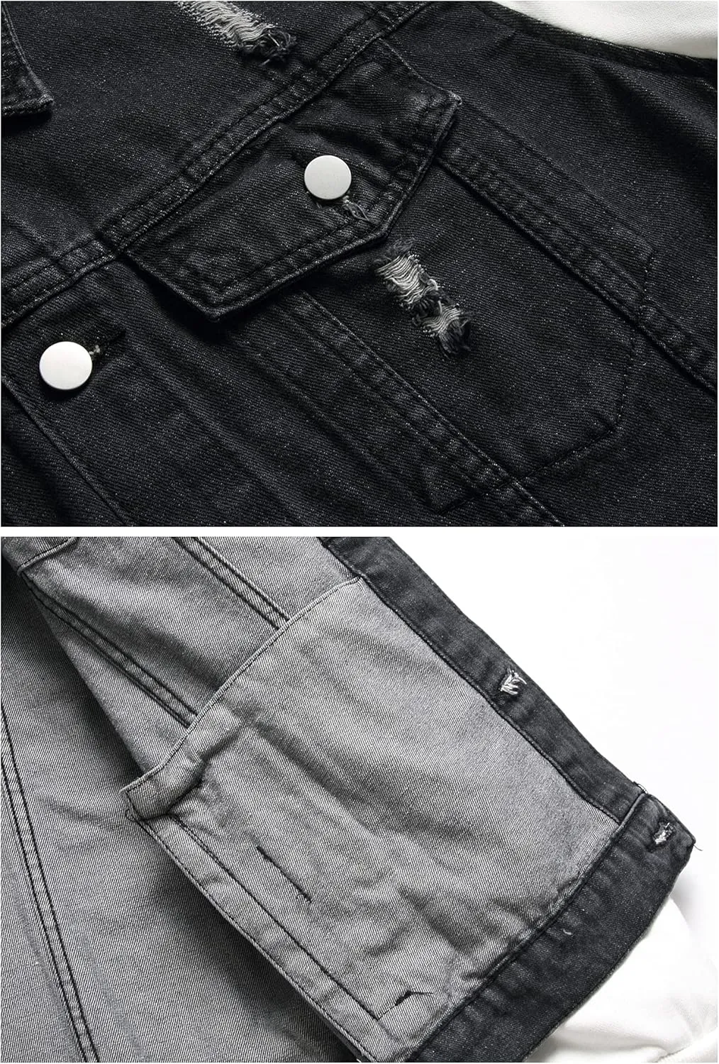 LZLER Hoodie Jean Jacket for Men,Casual Slim Fit Men's Denim Jacket with Hood