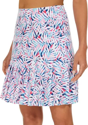 M MOTEEPI 19" Golf Skirts for Women Knee Length Ruffle Hem Skirt Tennis Skirt Athletic Skort for Workout Running