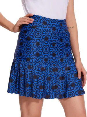 M MOTEEPI 19" Golf Skirts for Women Knee Length Ruffle Hem Skirt Tennis Skirt Athletic Skort for Workout Running