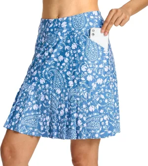 M MOTEEPI 19" Golf Skirts for Women Knee Length Ruffle Hem Skirt Tennis Skirt Athletic Skort for Workout Running