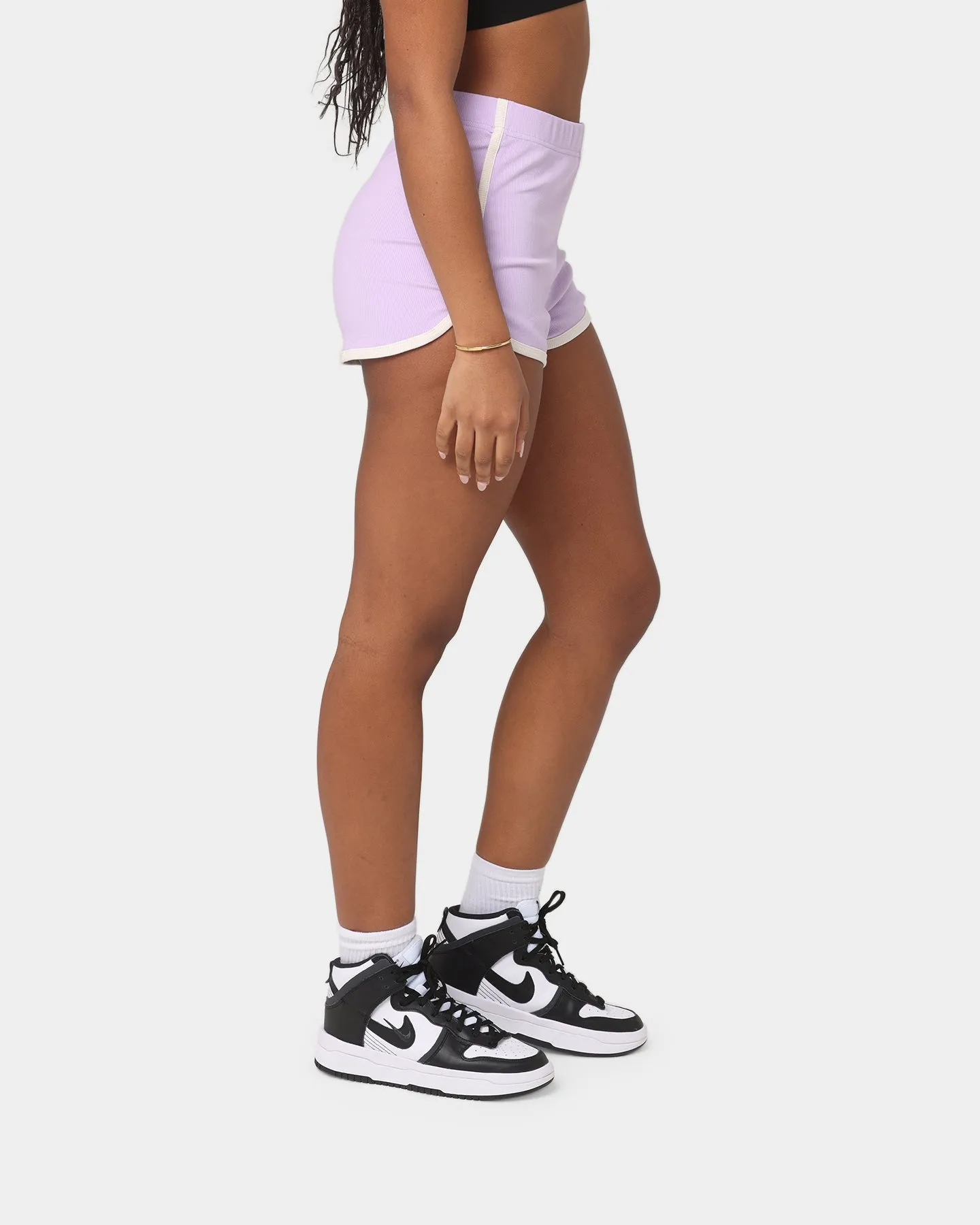 Majestic Athletic Women's Los Angeles Dodgers Rib Shorts Orchid
