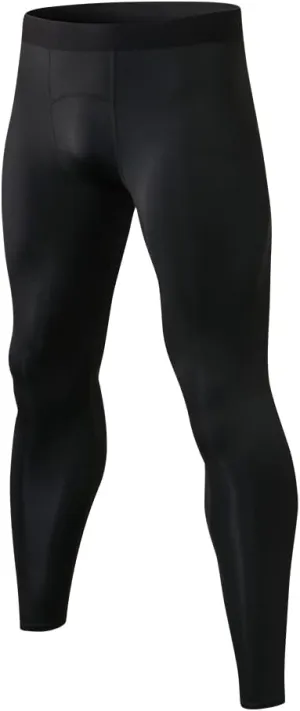 Men Compression Pants Football Basketball Leggings Spandex Tights for Active Athletic Workout Running Cool Dry