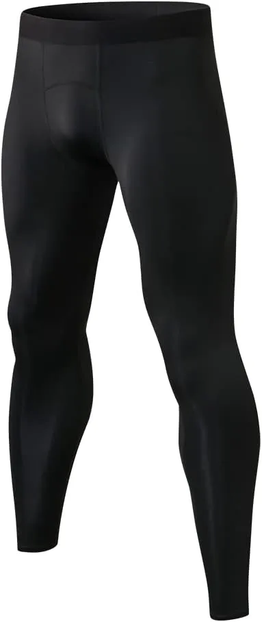 Men Compression Pants Football Basketball Leggings Spandex Tights for Active Athletic Workout Running Cool Dry