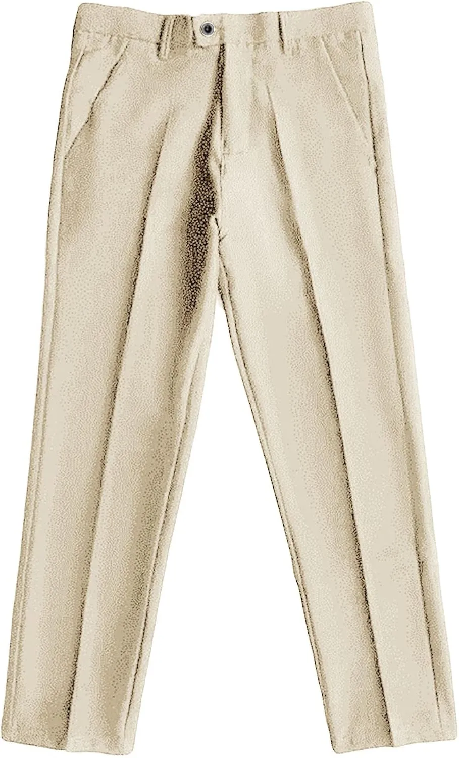 Men's Business Suit Pants Casual Pants Slim Fit Flex Flat Front Pant Stretch Tapered Chino Pants Trousers (28,Khaki)