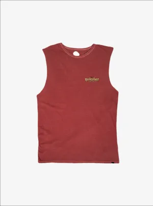 Mens Quik Words Sleeveless Tee - Marsala