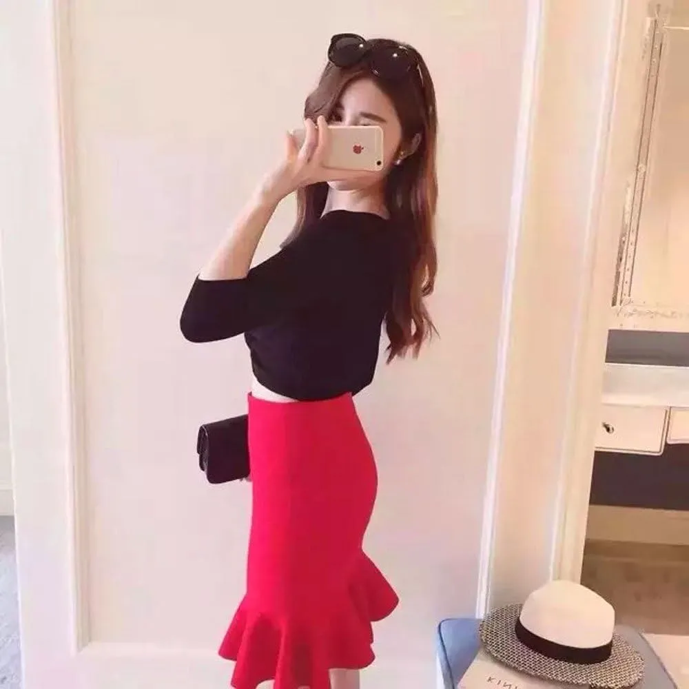 Mermaid Fishtail High Waist Rayon Bandage Pencil Skirts