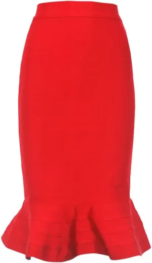 Mermaid Fishtail High Waist Rayon Bandage Pencil Skirts