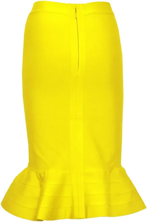Mermaid Fishtail High Waist Rayon Bandage Pencil Skirts