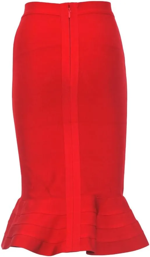 Mermaid Fishtail High Waist Rayon Bandage Pencil Skirts