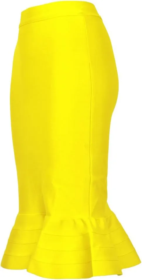 Mermaid Fishtail High Waist Rayon Bandage Pencil Skirts