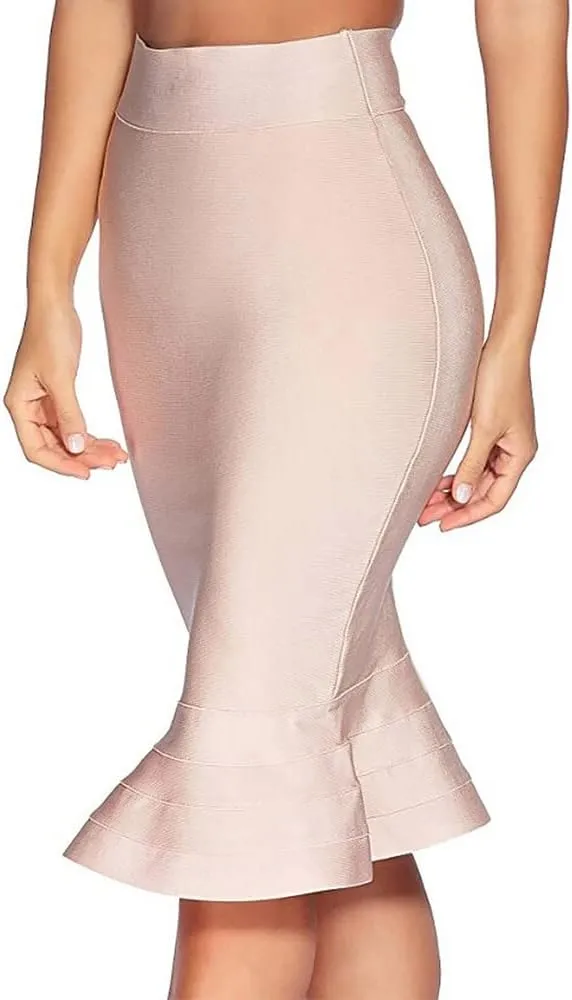 Mermaid Fishtail High Waist Rayon Bandage Pencil Skirts