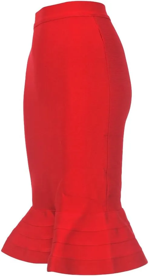 Mermaid Fishtail High Waist Rayon Bandage Pencil Skirts