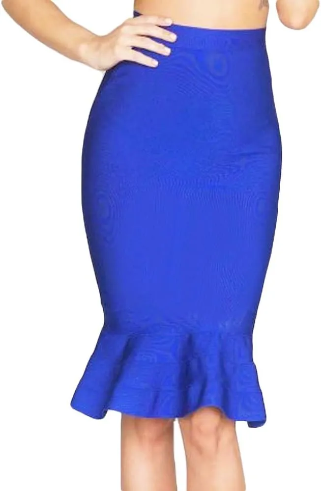 Mermaid Fishtail High Waist Rayon Bandage Pencil Skirts