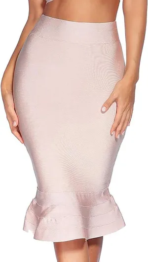 Mermaid Fishtail High Waist Rayon Bandage Pencil Skirts