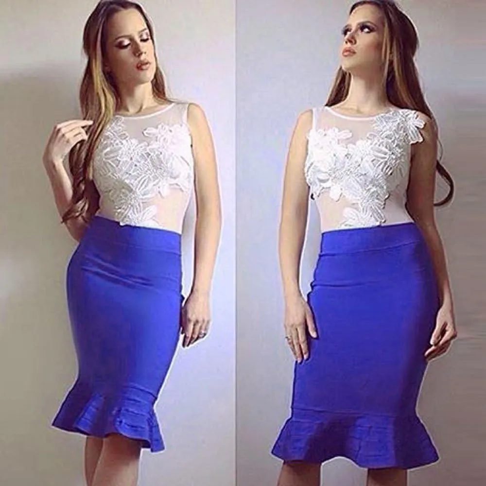 Mermaid Fishtail High Waist Rayon Bandage Pencil Skirts