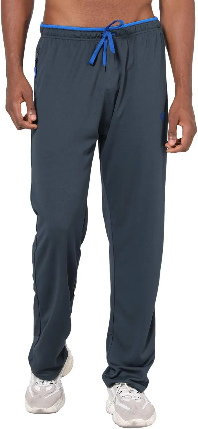 NEIKU Mens Lightweight Sweatpants with Pockets Open Bottom Mesh Athletic Pants for Running
