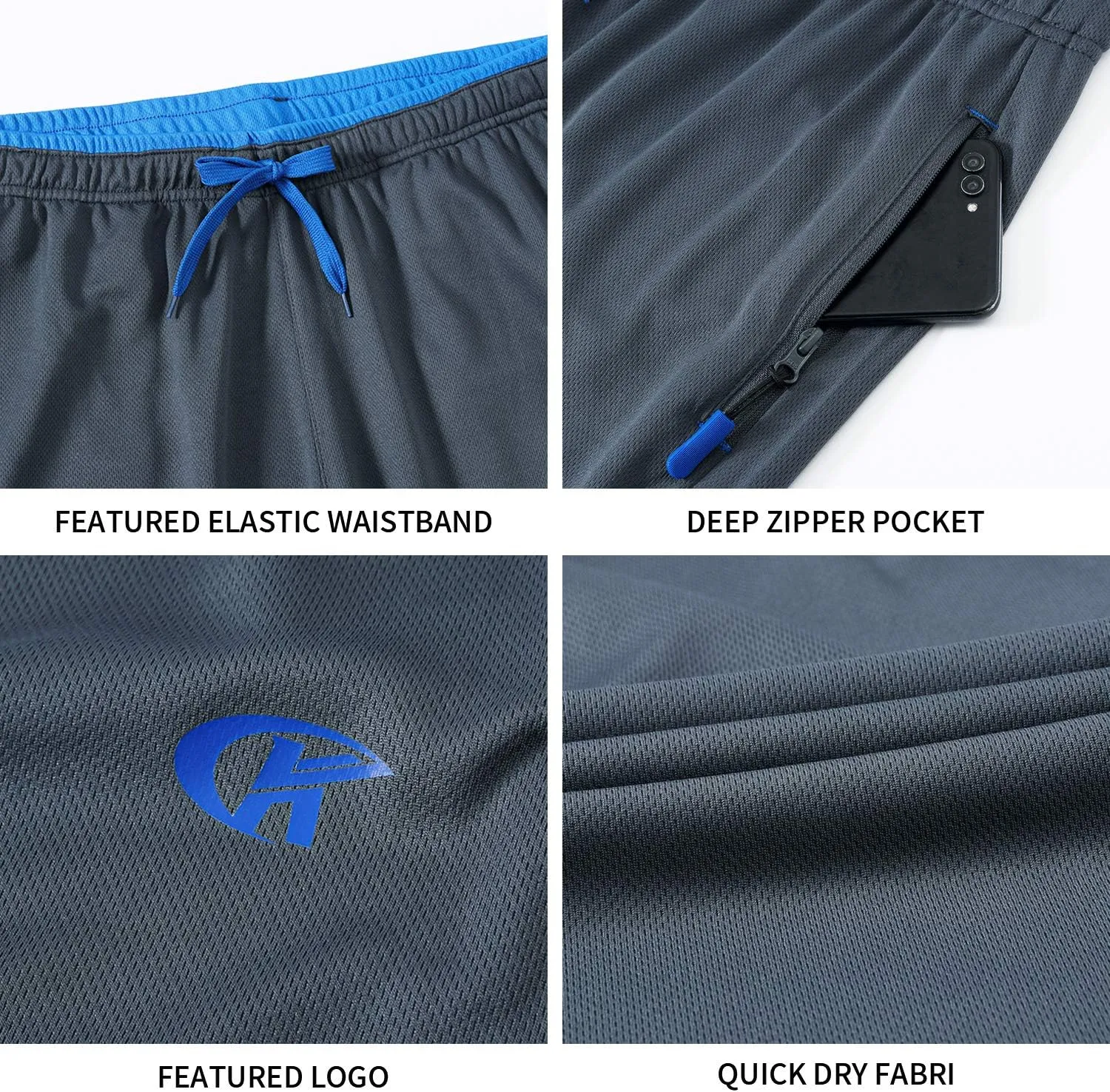 NEIKU Mens Lightweight Sweatpants with Pockets Open Bottom Mesh Athletic Pants for Running