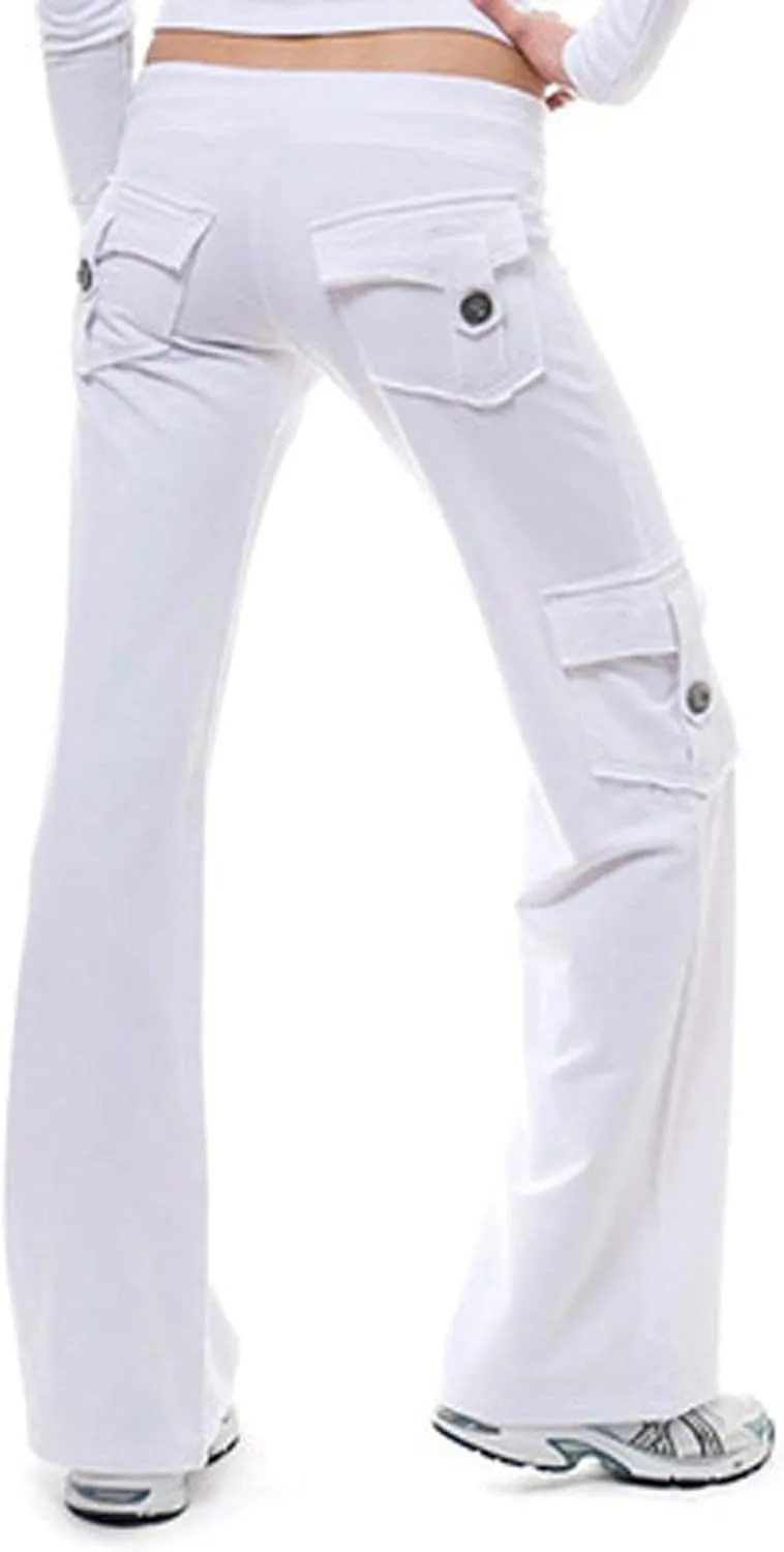 Palazzo Pants for Women Yoga Wide Leg Pants High Waisted Cargo Pants Casual Elastic Waist Pants with Pockets