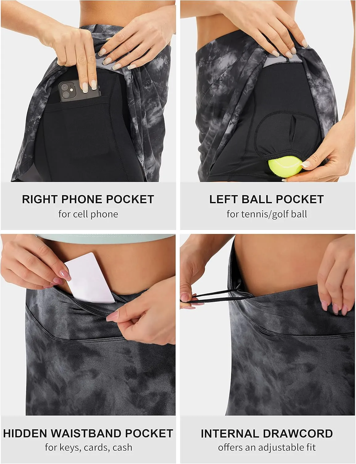 Persit Womens High Waisted Athletic Tennis Skirt Sports Golf Running Skorts with Ball Pockets