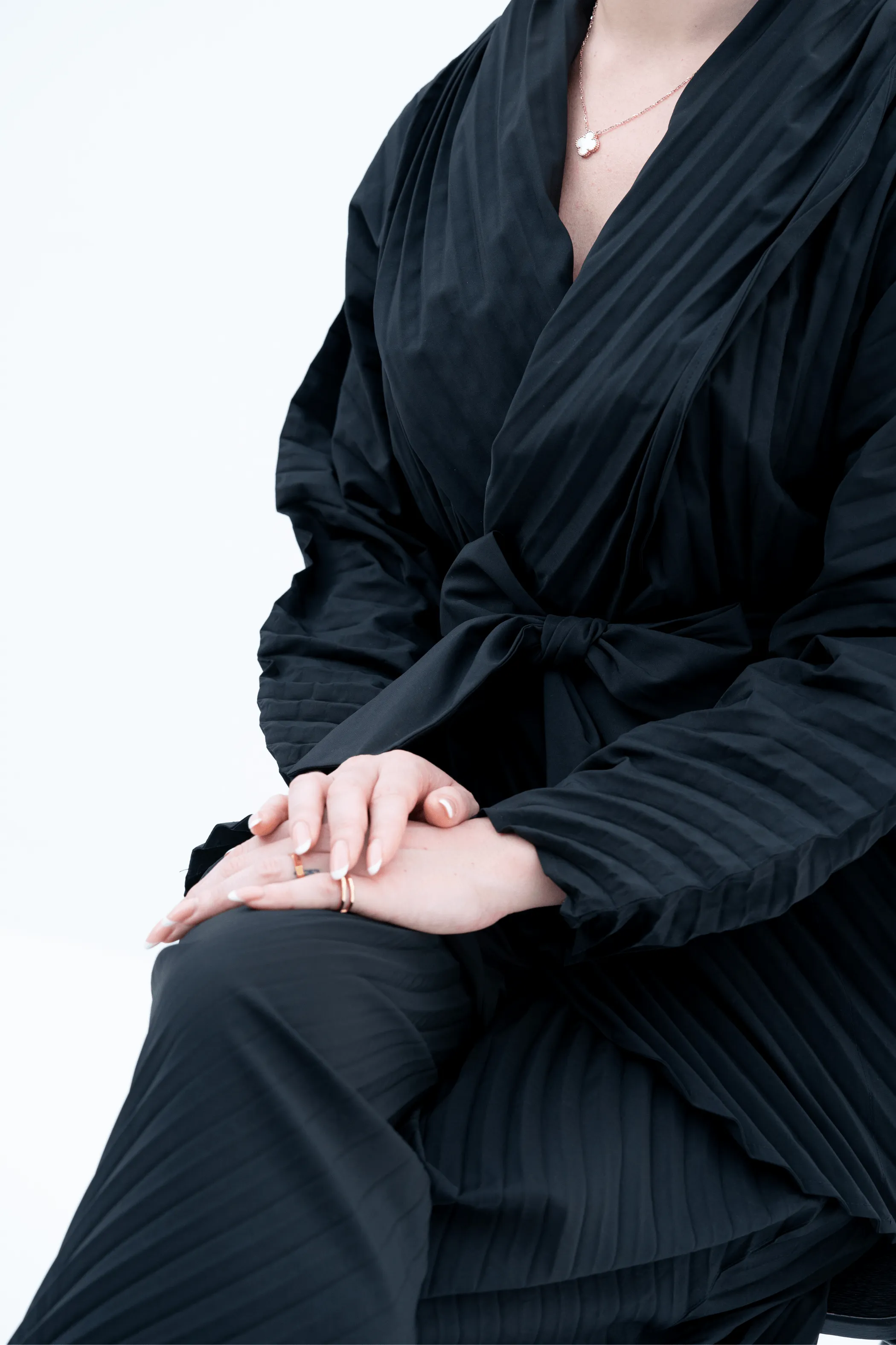 Reya Pleated Blazer Jacket With Wide Leg Pants Set