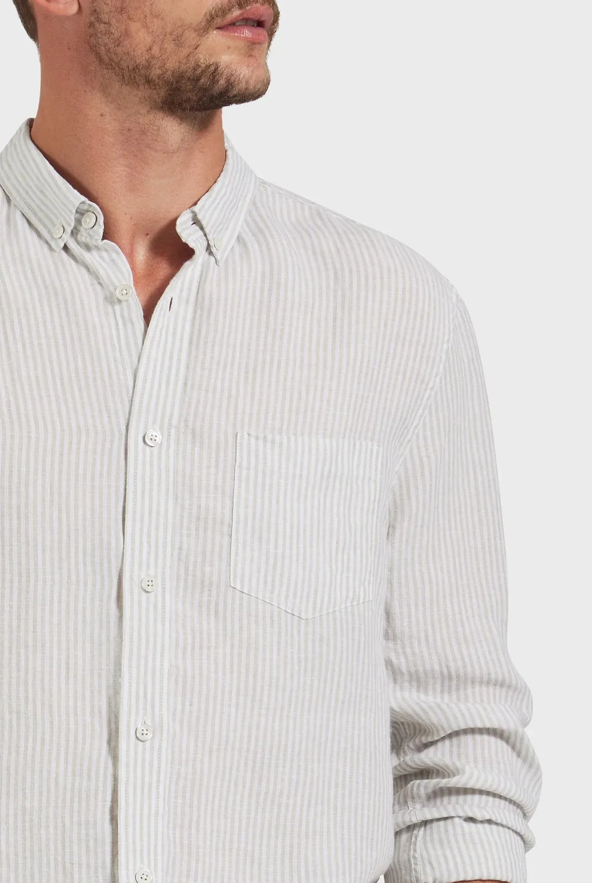 Rory Linen Shirt in Sage Green