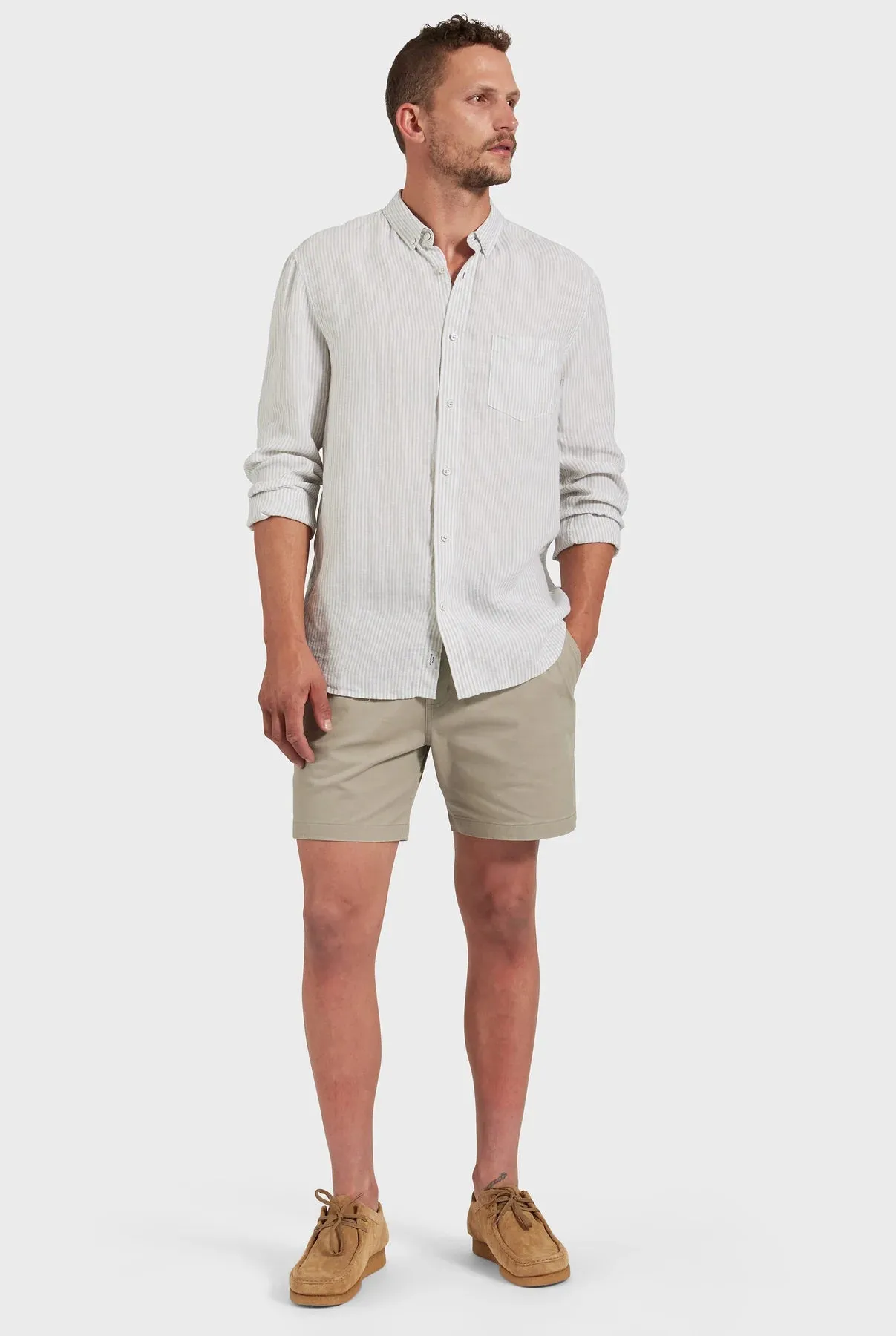 Rory Linen Shirt in Sage Green