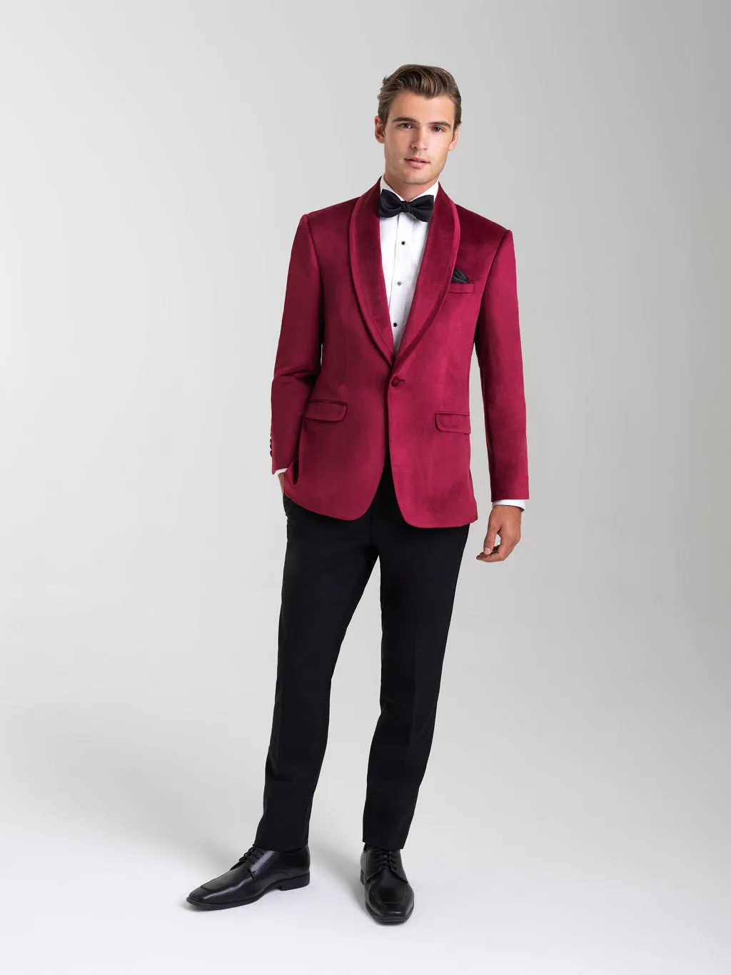 Ruby Red Venice Velvet Slim Fit Tuxedos