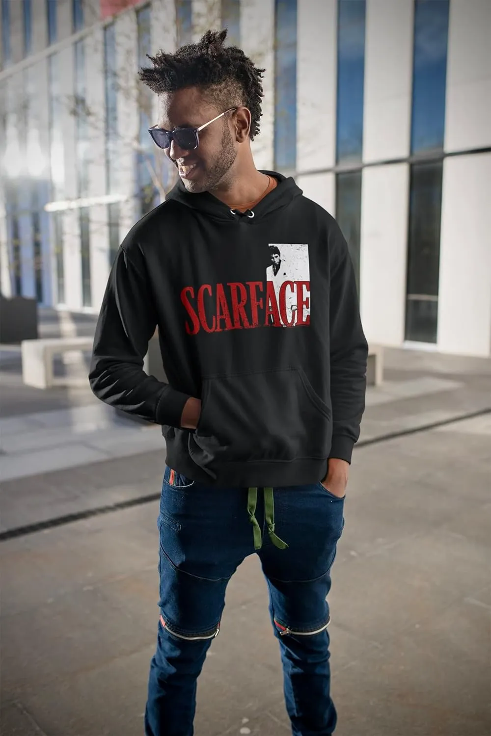 Scarface Iconic 80s Movie Tony Montana Adult Long Sleeve Hoodie Sweatshirt