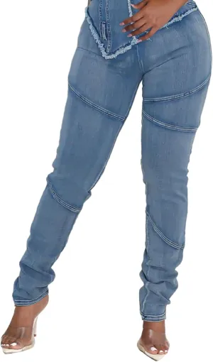 SeNight Women's High Waisted Ripped Jeans Cut Out Destroyed Distressed Denim Pants