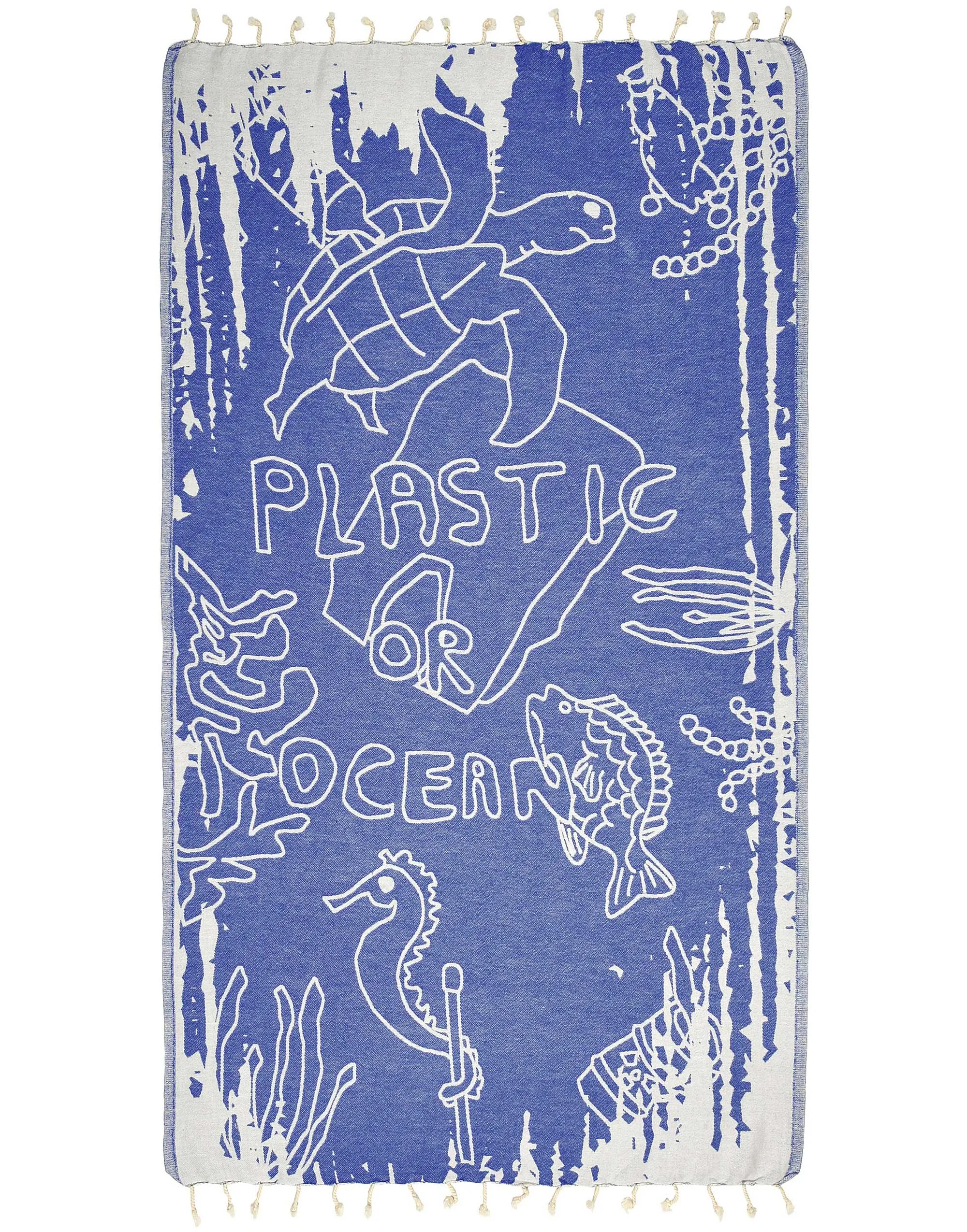Set of 4 Turkish Beach Towels Nautical Series Pestemal 36"x63" , Plastic and Ocean