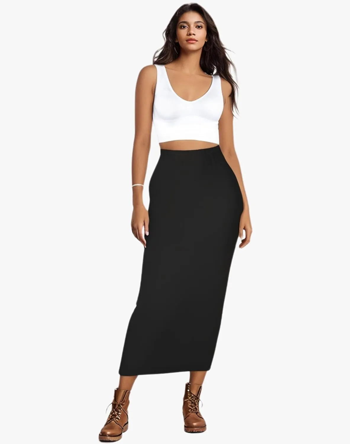Sexy Maxi Skirt for Women, Stretch Thicken High Waist Floral Print Pencil Long Bodycon Skirts Back Split