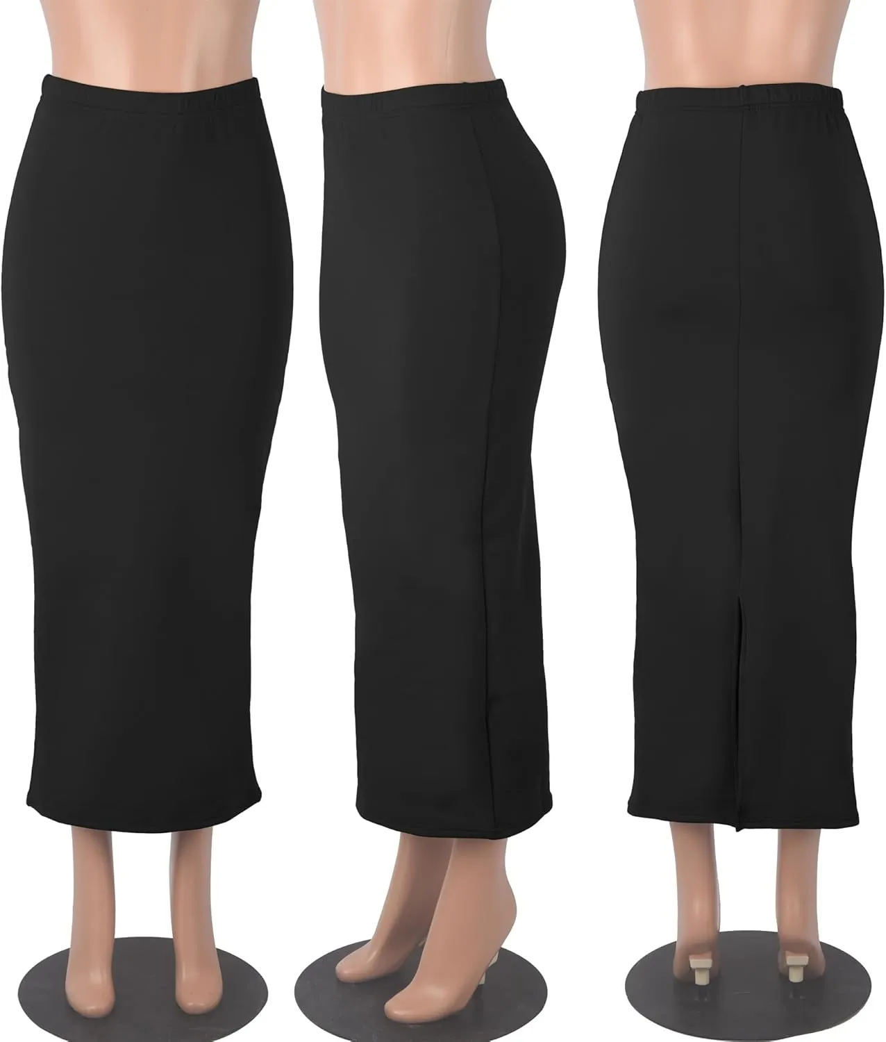 Sexy Maxi Skirt for Women, Stretch Thicken High Waist Floral Print Pencil Long Bodycon Skirts Back Split