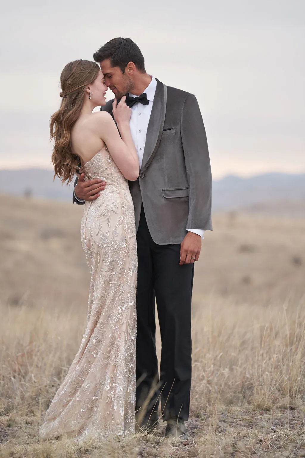 Silver Gray Venice Velvet Slim Fit Tuxedos