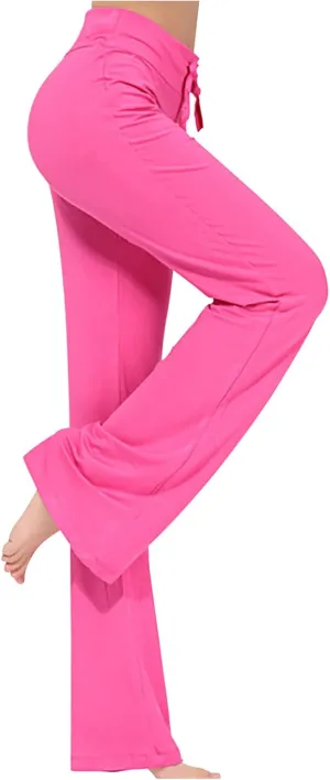 SMIDOW Womens High Waist Yoga Pants Casual Loose Wide Leg Bootcut Workout Leggings Comfy Lounge Long Trousers