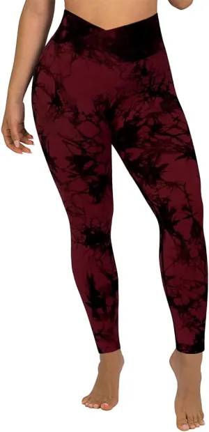 SUUKSESS Women Crossover Seamless Leggings Butt Lifting High Waisted Workout Yoga Pants