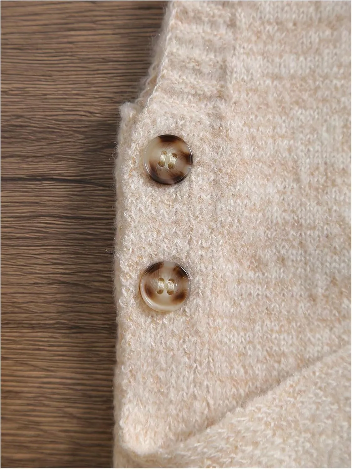 SweatyRocks Girl's Button Split Side Sweater Vest Crew Neck Sleeveless Knit Vest Tops