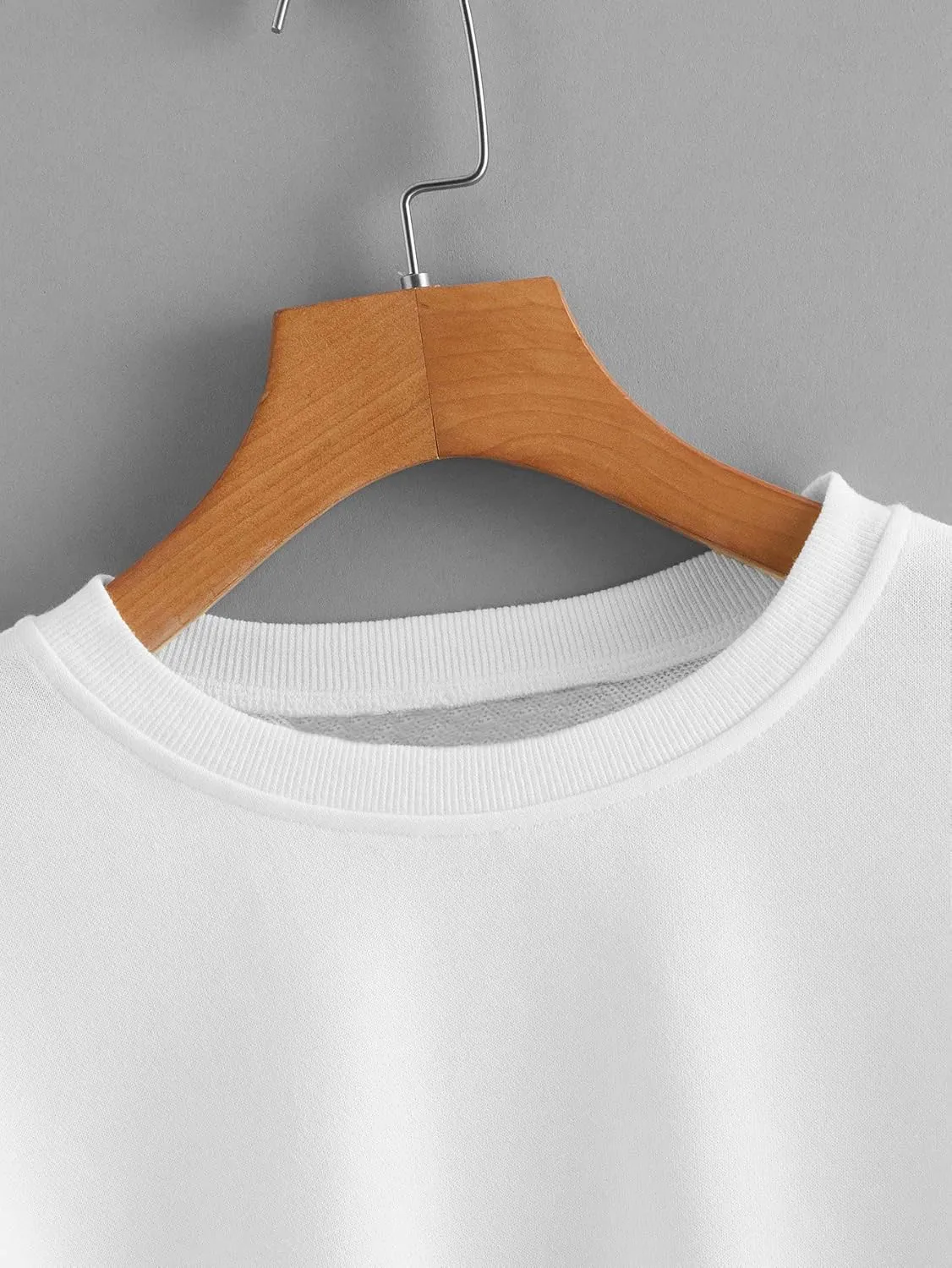 SweatyRocks Women's Casual Long Sleeve Raw Hem Pullover Crop Tops Sweatshirts