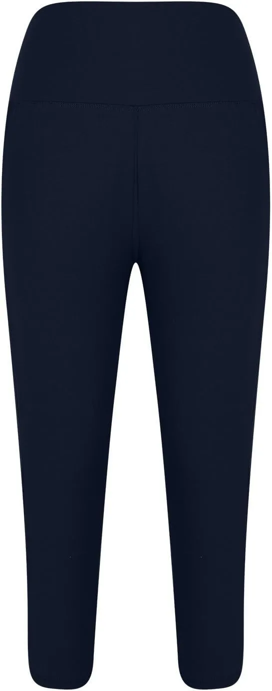 TANGNADE Women Yoga Capri Pants Plus Size Leggings Stretchy High Waist Workout Trouser Workout Pants with Pockets