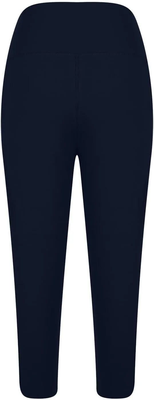 TANGNADE Women Yoga Capri Pants Plus Size Leggings Stretchy High Waist Workout Trouser Workout Pants with Pockets