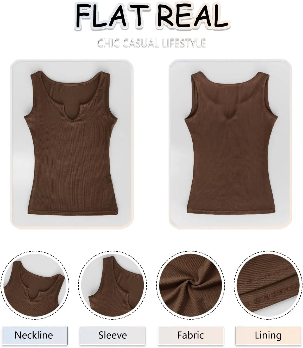 Tank Tops for Women Sleeveless Ribbed Fitted Scoop Neck Basic Cami Shirts