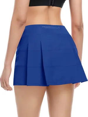 Tennis Skirt for Women with 4 Pockets Athletic Golf Skorts Skirts with Shorts Workout Running Sports