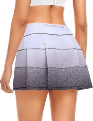 Tennis Skirt for Women with 4 Pockets Athletic Golf Skorts Skirts with Shorts Workout Running Sports