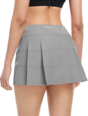 Tennis Skirt for Women with 4 Pockets Athletic Golf Skorts Skirts with Shorts Workout Running Sports