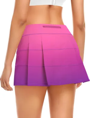 Tennis Skirt for Women with 4 Pockets Athletic Golf Skorts Skirts with Shorts Workout Running Sports
