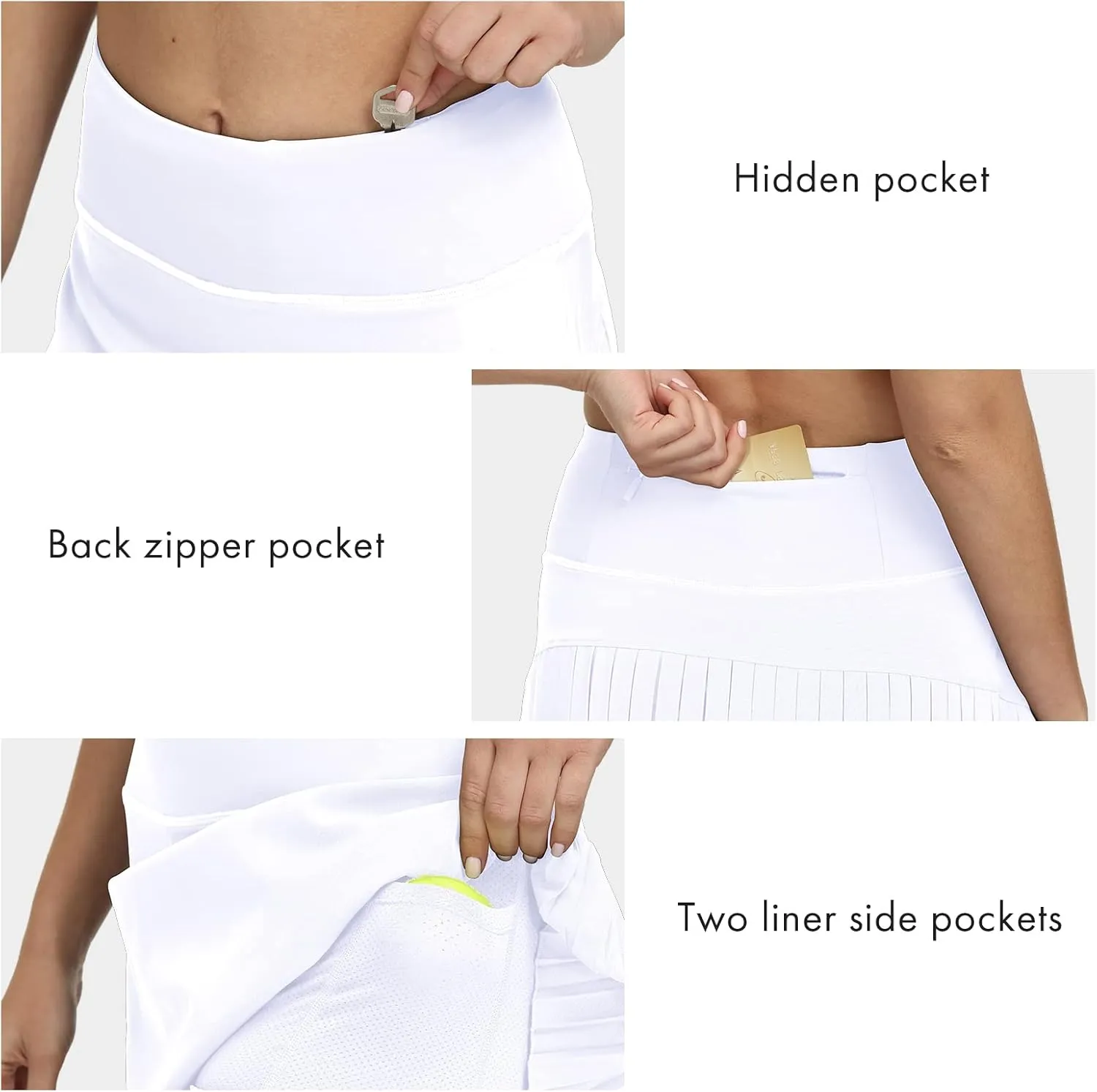 Tennis Skirts for Women High Waisted Golf with 4 Pockets Athletic Skorts Skirts for Running Casual