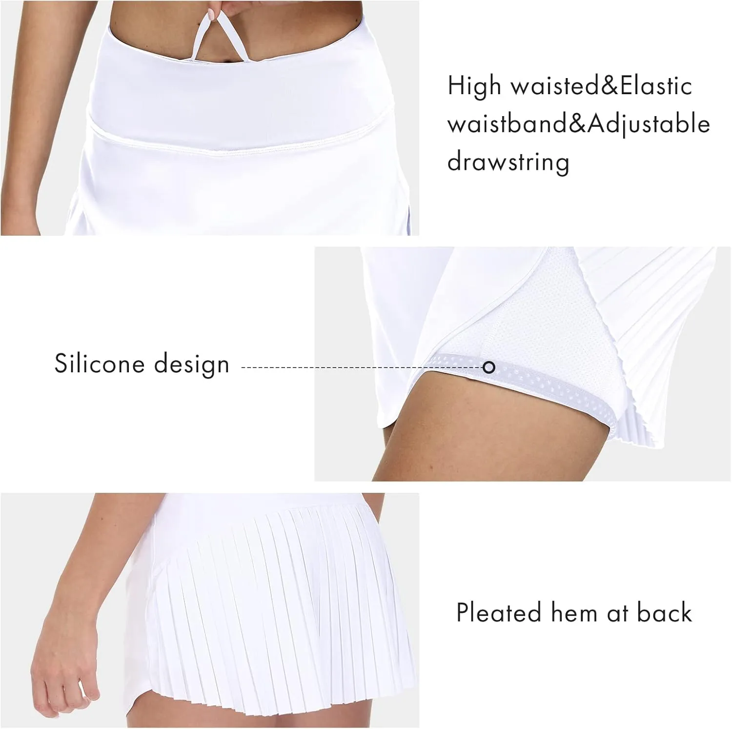 Tennis Skirts for Women High Waisted Golf with 4 Pockets Athletic Skorts Skirts for Running Casual